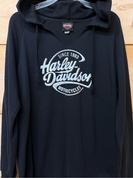 Harley-Davidson Tops - Harley-Davidson Black Hoodie with White Script Logo